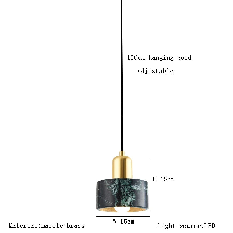 Suspension LED en marbre décorative pour divers espaces