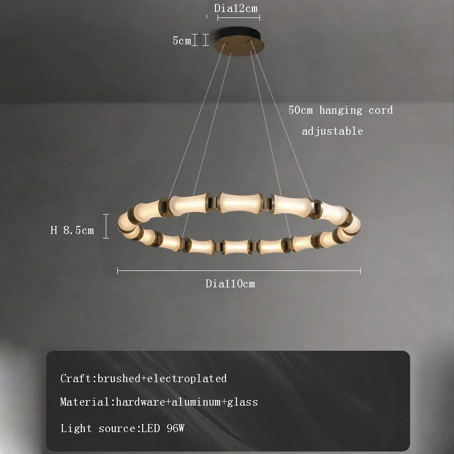 lustre led en verre design moderne de luxe