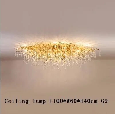 lustre en cristal led de luxe moderne simple intérieur