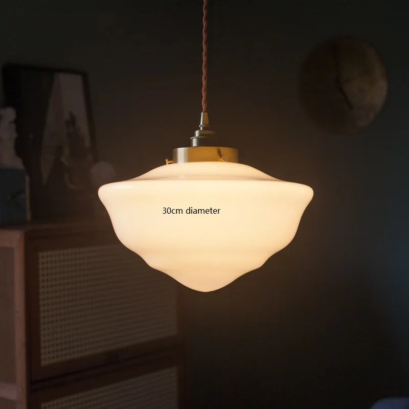 suspension led en verre avec prise en cuivre nordique moderne