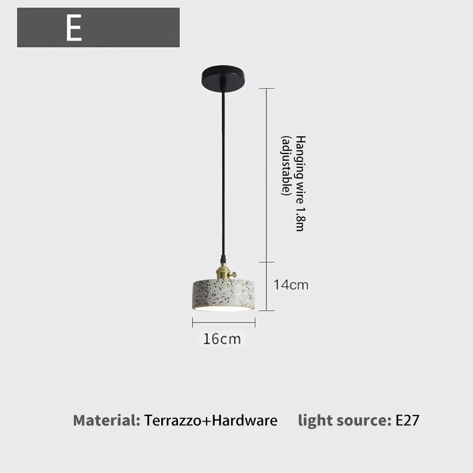 Luminaires suspendus en ciment blanc nordique E27 Bar salon cuisine lampe suspendue moderne lumière Suspension Luminaire éclairage