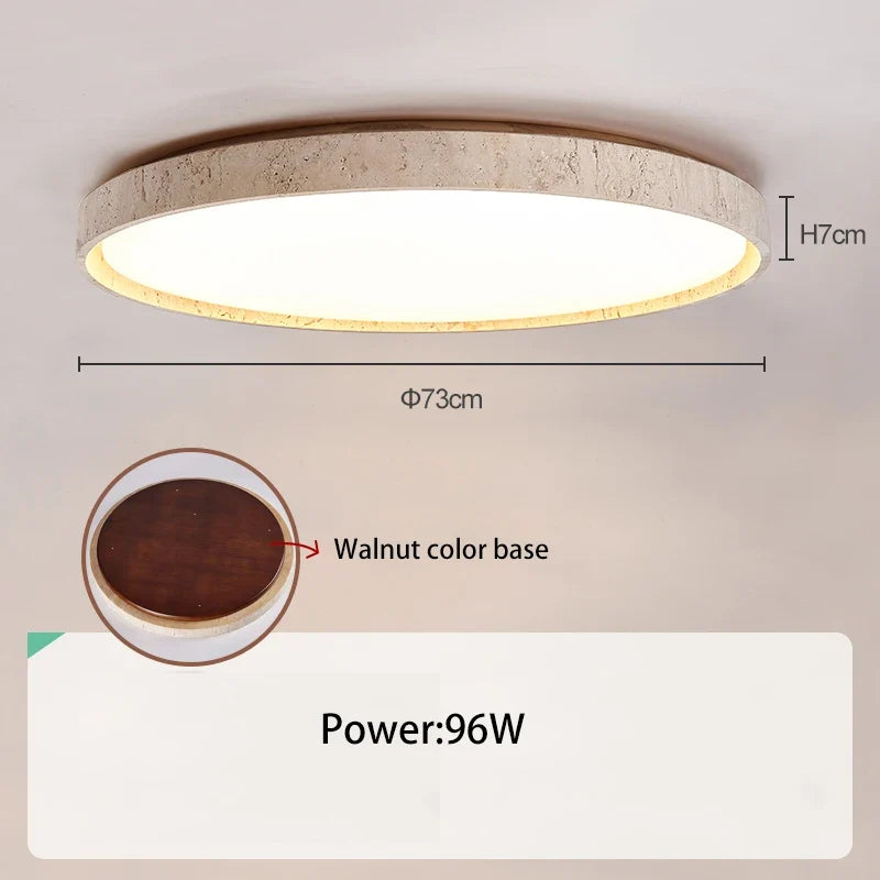 Led plafonnier pierre Downlight monté en Surface rétro luminaires noyer bûche bois couleur chambre salon grande lumière