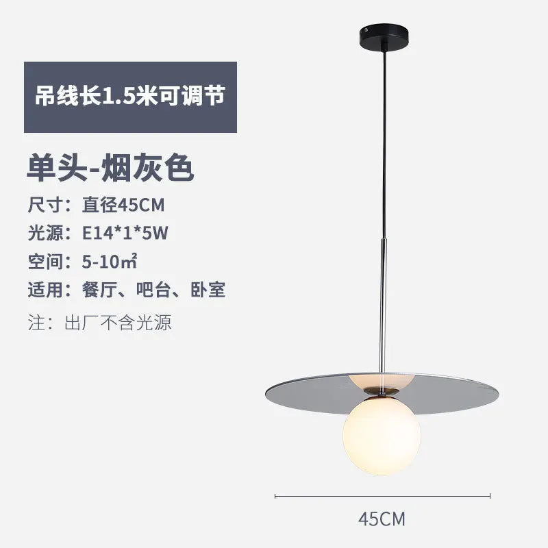 suspension modernes en verre led pour bar restaurant nordique