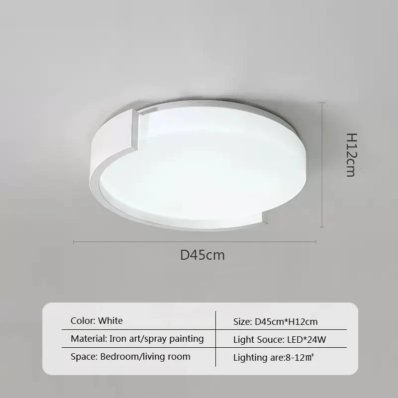 plafond moderne à leds simple décoratif lumière loft lampe ronde