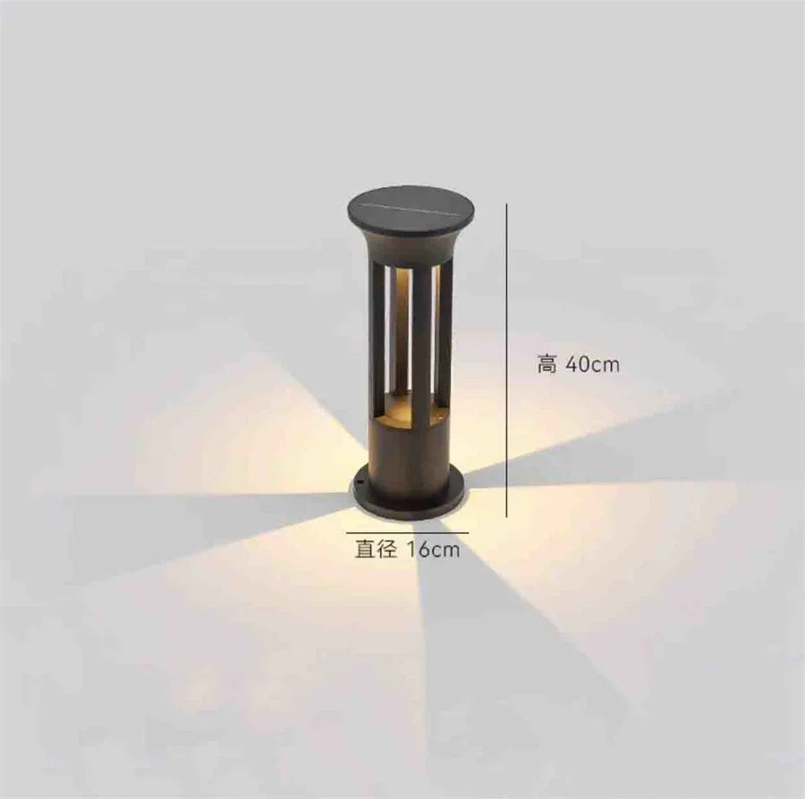 lampe solaire d'extérieur en aluminium pour éclairage de jardin