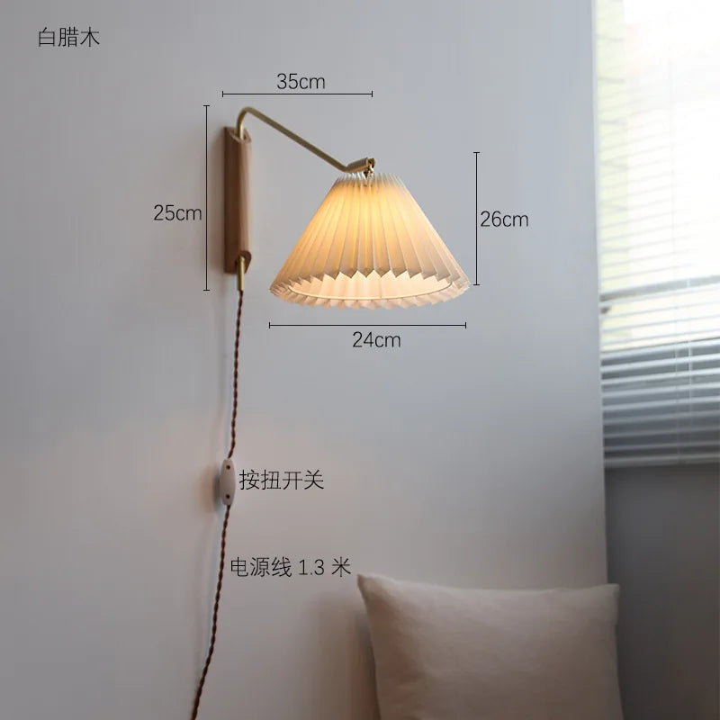 applique murale en cuivre avec interrupteur et lampe LED rotative