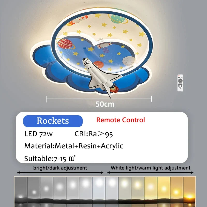 lustre astronaute forme nuage led variateur télécommande protection yeux