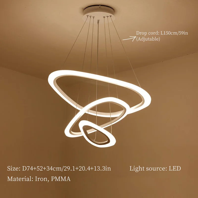 suspension moderne à led pour décoration intérieure élégante