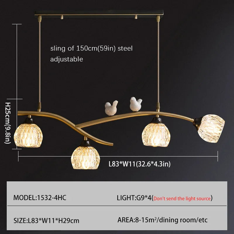 lustre moderne nordique luxe en cristal et cuivre
