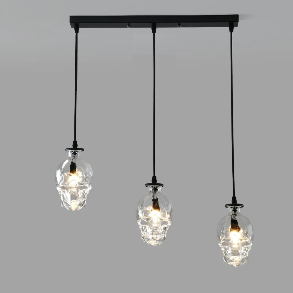 suspension loft américain rétro led crâne bouteille vin décoration café
