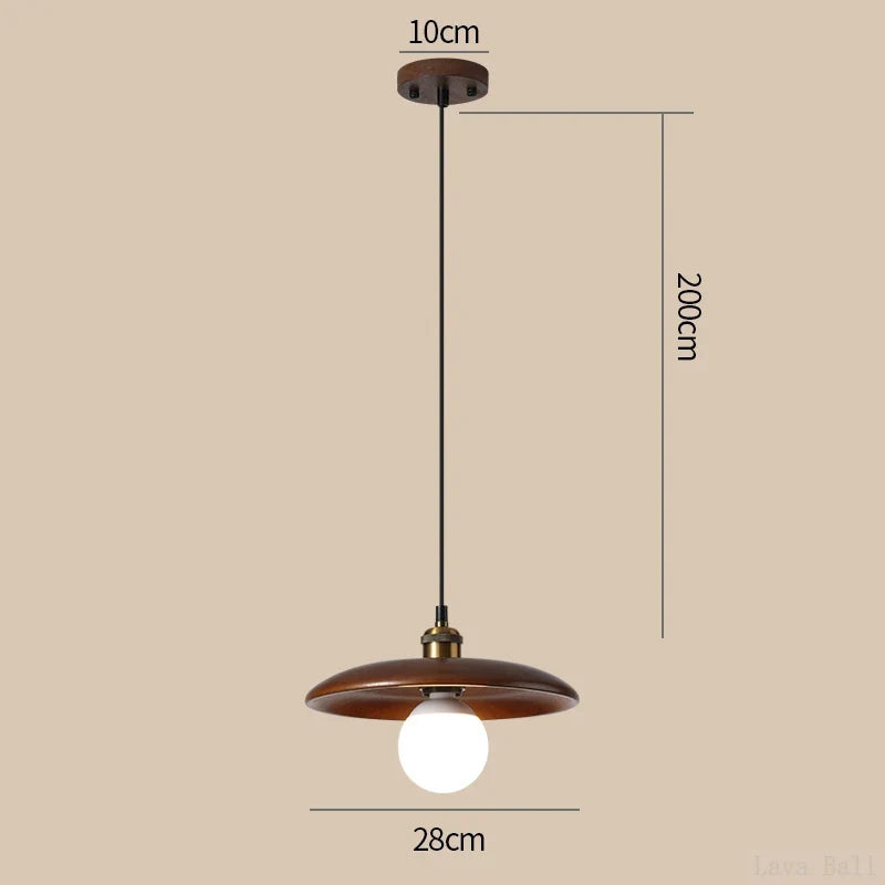 Lampe de style idyllique soucoupe volante bois lampes suspendues E27 Table à manger décor lumière Restaurant chevet salon de thé chapeau lampe suspendue