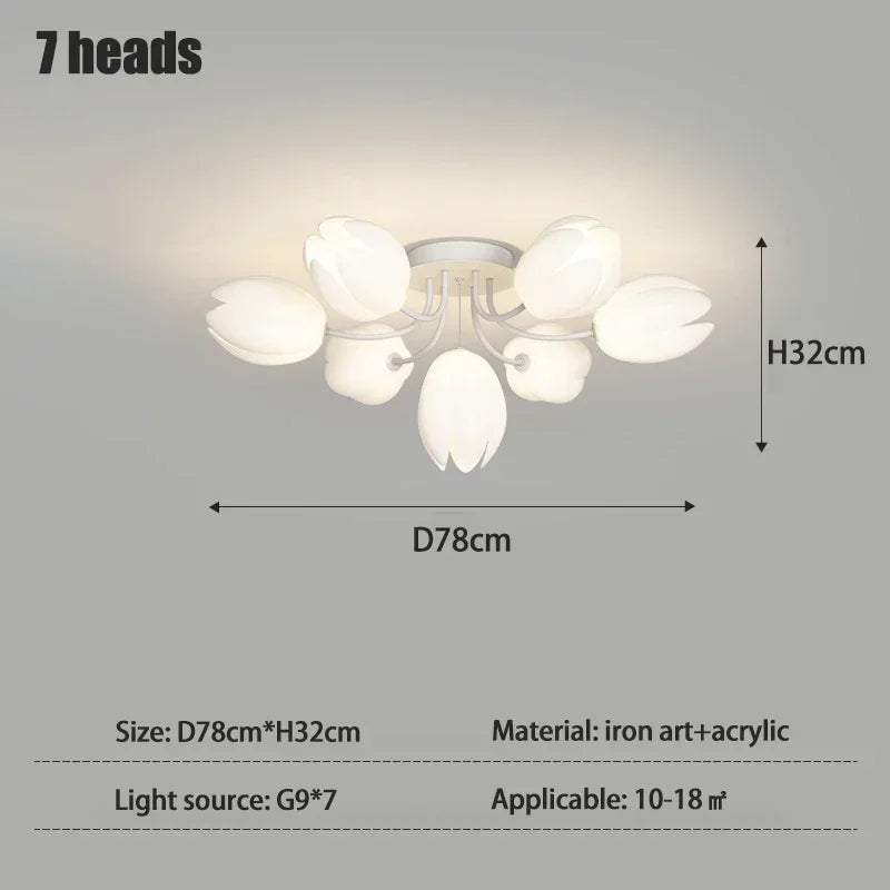 lustre moderne à led en fleurs de lys pour intérieur décoratif