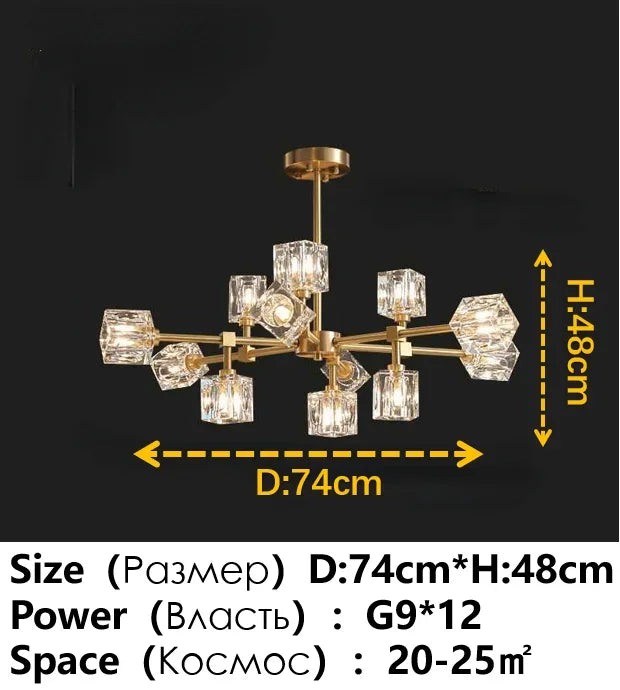 Modern Ceiling Crystal Chandelier Table, Restaurant, Kitchen Bar LED Chandelier Minimalist Home Decoration Light Luxury Crystal