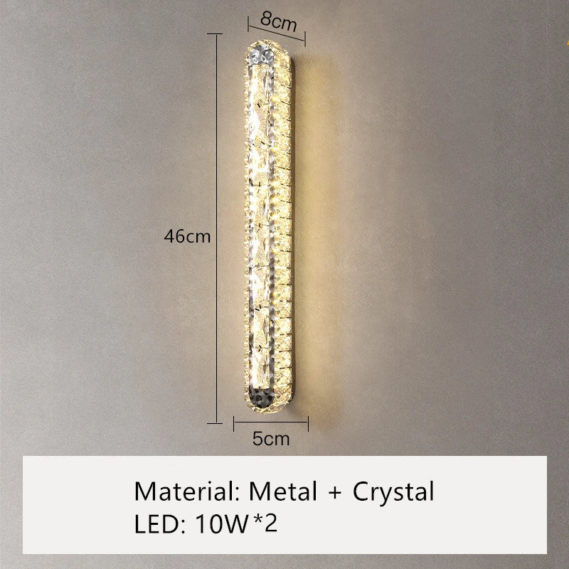 applique murale led ovale moderne en cristal pour décoration intérieure