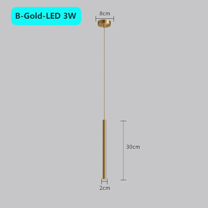suspension moderne à tube long en led pour décoration intérieure luxe