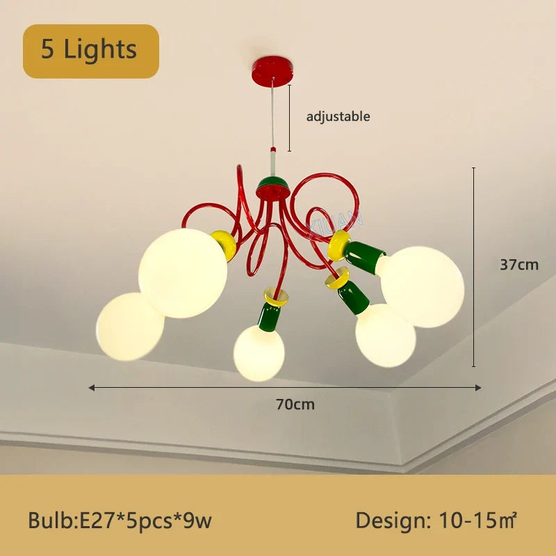 lustre design memphis coloré pour chambre enfant