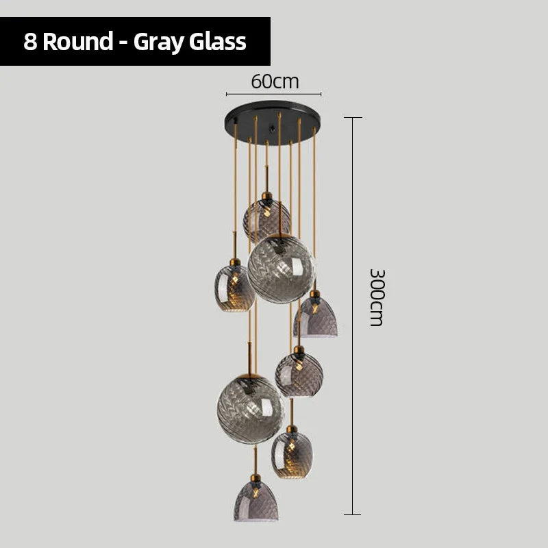 lustre en verre moderne pour bar restaurant hôtel villa