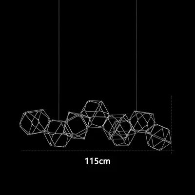 lustre luciole polygonal design nordique en acier inoxydable
