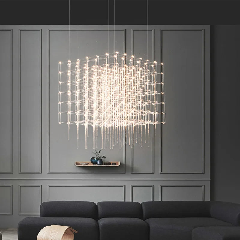 lampe led carrée en acier inoxydable avec cordon réglable