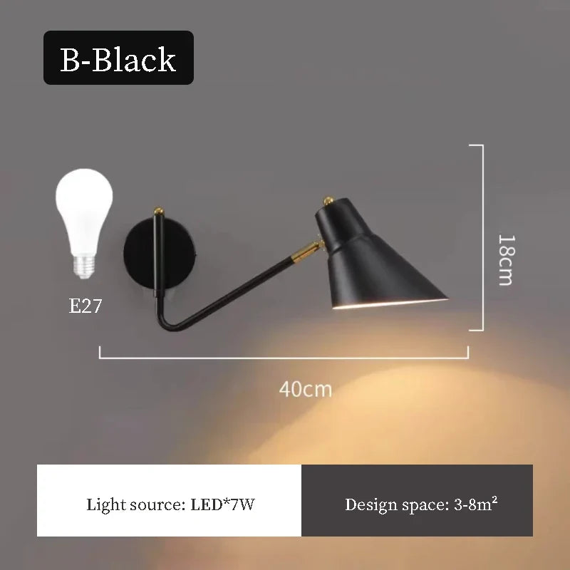 applique murale à LED design pivotant pour intérieur moderne