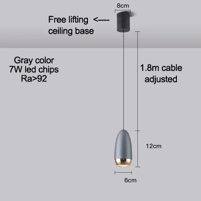 suspension led minimaliste avec gradation tactile et irc élevé