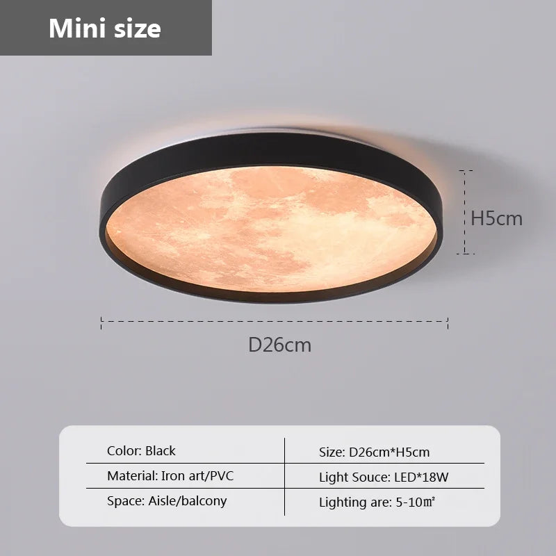 plafonnier led créatif en forme de lune design moderne décoratif