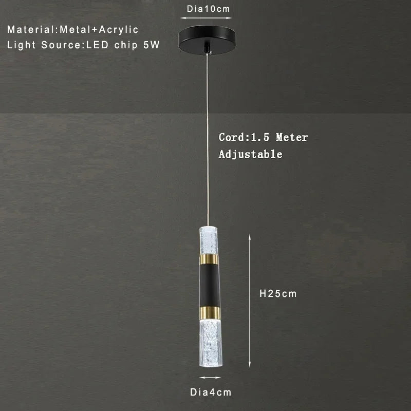 lustre moderne à LED avec lampes à bulles en acrylique suspendu