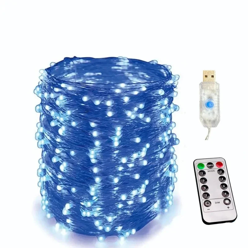 guirlande lumineuse led étanche avec télécommande pour fêtes et décorations