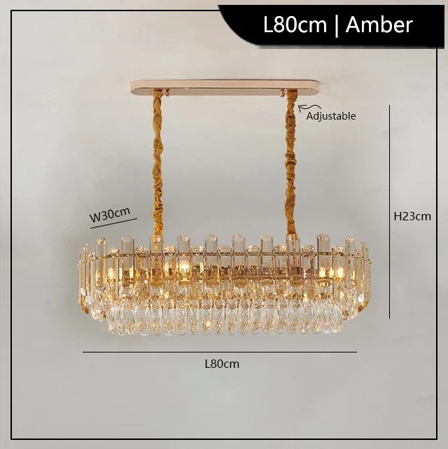 lustre led de luxe en cristal moderne 	 en stock
