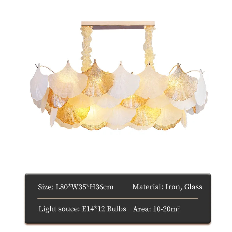 lustre en verre coquillage pour ambiance romantique et élégante