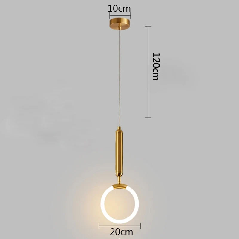 Suspension Anneau suspendu en or LED
