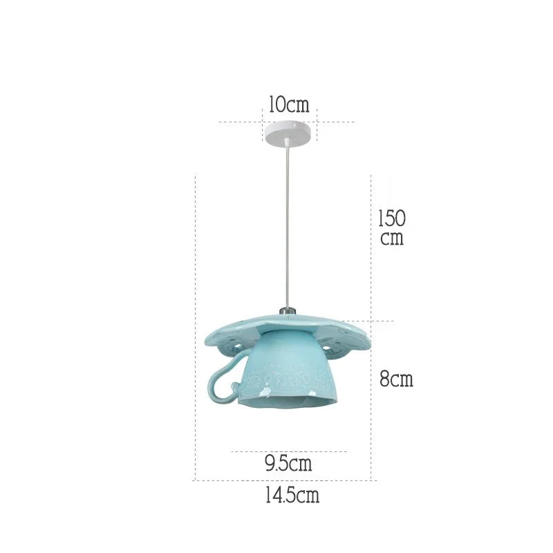suspension moderne en céramique led théière pour cuisine