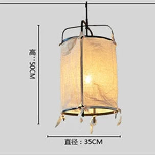 suspension en fer et lin style japonais pour décoration intérieure
