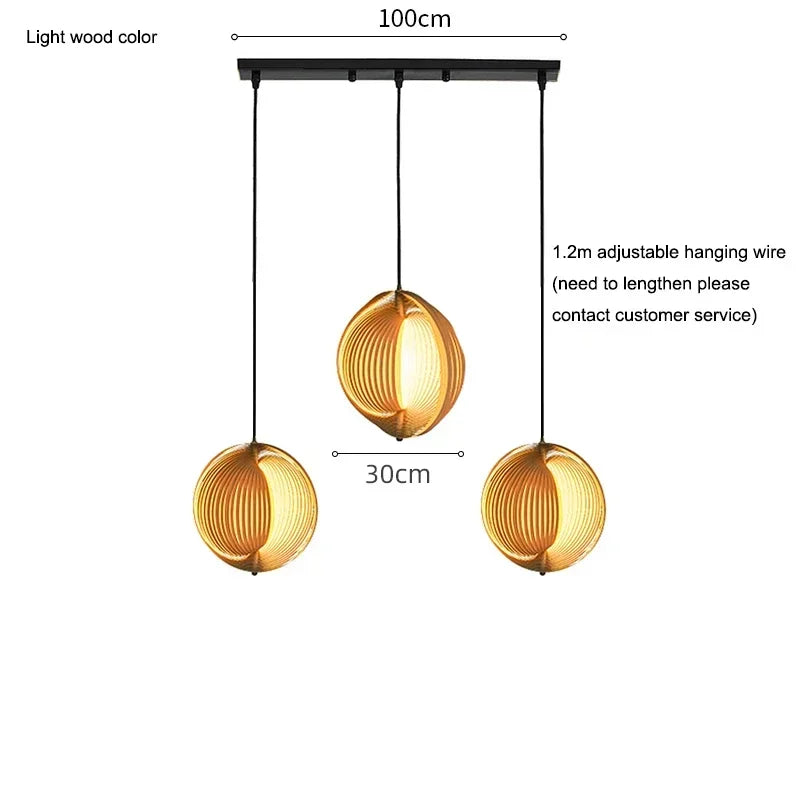 suspension en bois wabi sabi pour décoration intérieure moderne