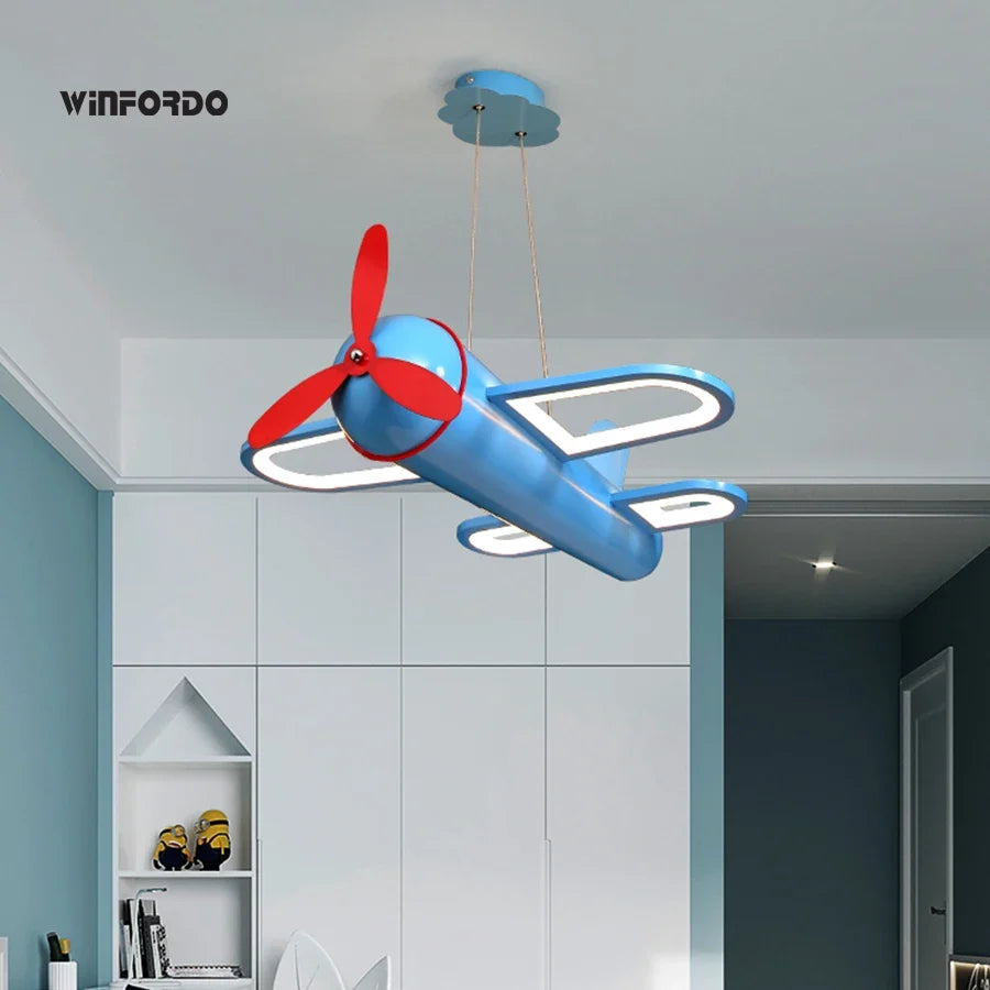 lustre led moderne en forme d'avion pour chambre d'enfant