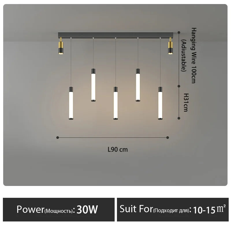 lustre moderne lumineux à économie d'énergie pour une ambiance chaleureuse