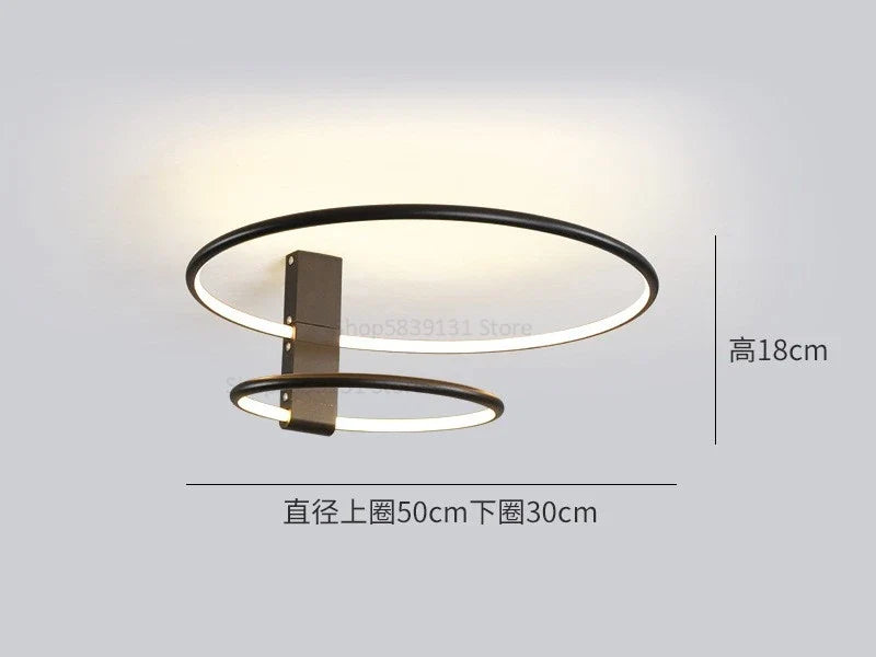 plafonnier circulaire moderne à led avec rotation créative à 360 degrés