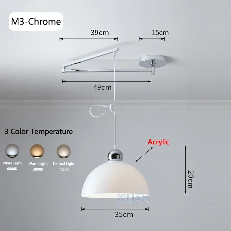 lustre led avec bras réglable pour bar et restaurant