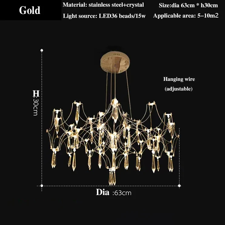 lustre en cristal moderne pour un décor intérieur élégant