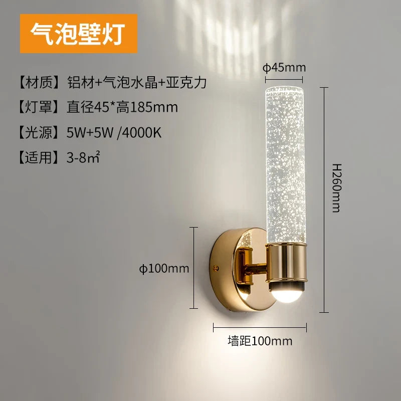 applique murale led moderne avec bulle pour fond tv