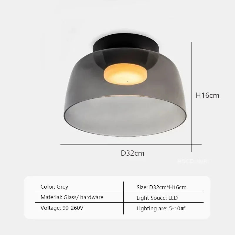plafonnier led design nordique simple bol en verre luminaire décoratif d'intérieur