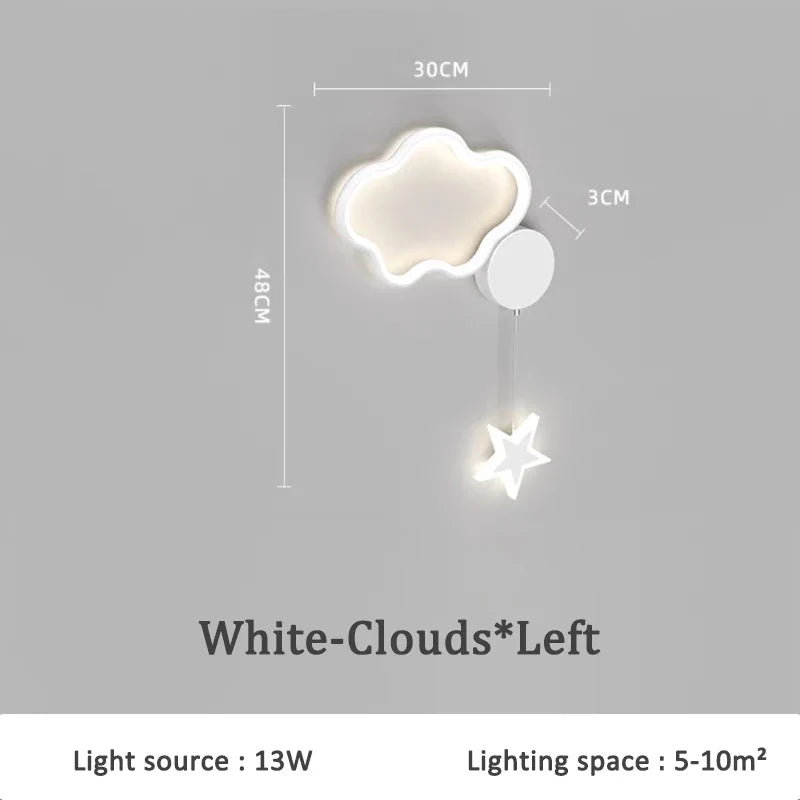 applique murale nuage et lune pour chambre d'enfant