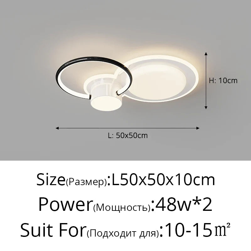 plafonnier led moderne avec anneau créatif pour intérieur décoratif