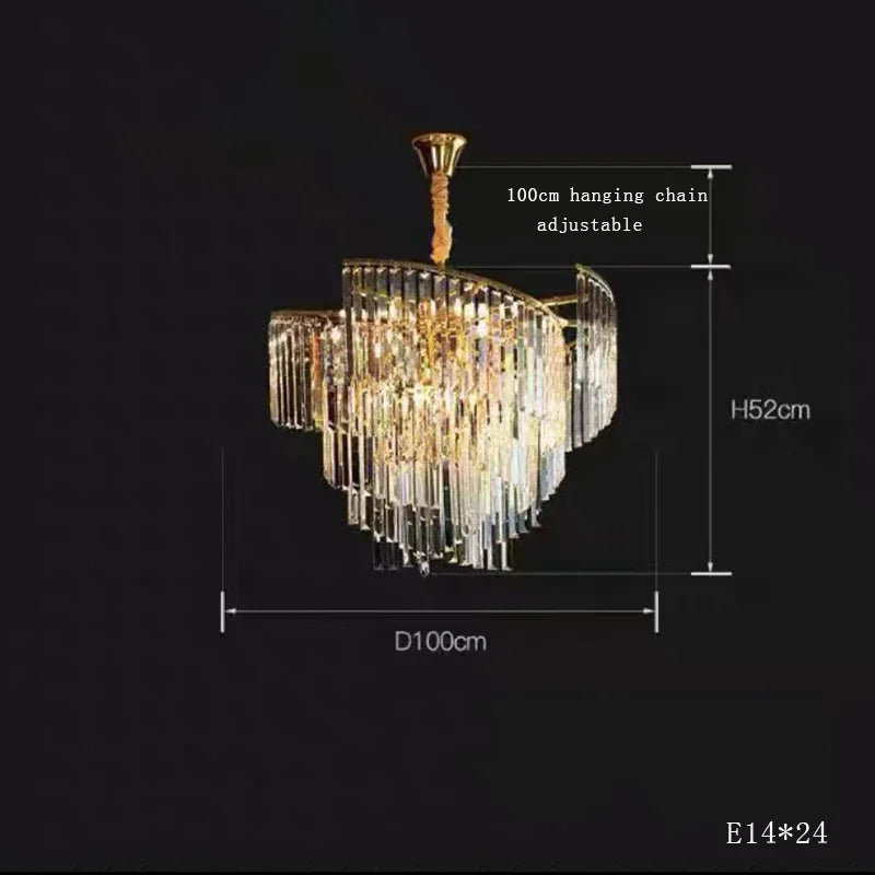 lustre en cristal design dimmable pour une ambiance élégante
