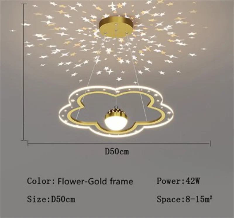 lustre moderne en forme d'étoile pour chambre d'enfant décorative
