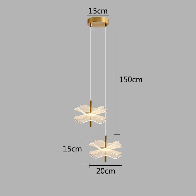 lustre acrylique design feuille de lotus pour décoration intérieure