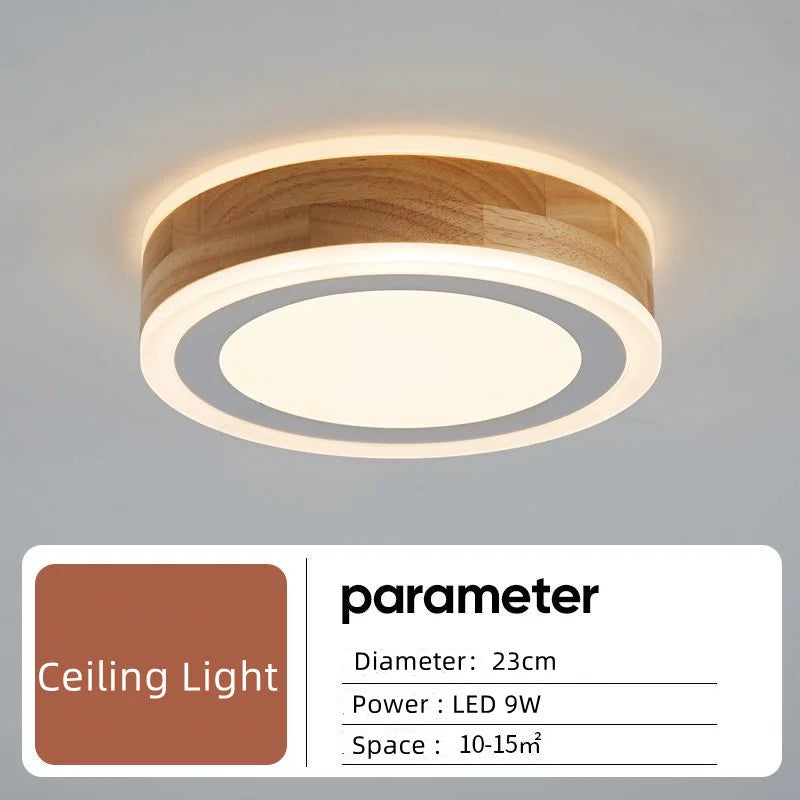 plafonnier led en bois moderne pour intérieur minimaliste