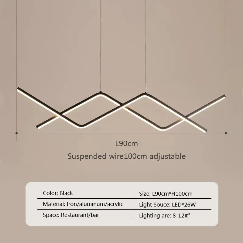 suspension moderne à led pour intérieur décoratif élégant