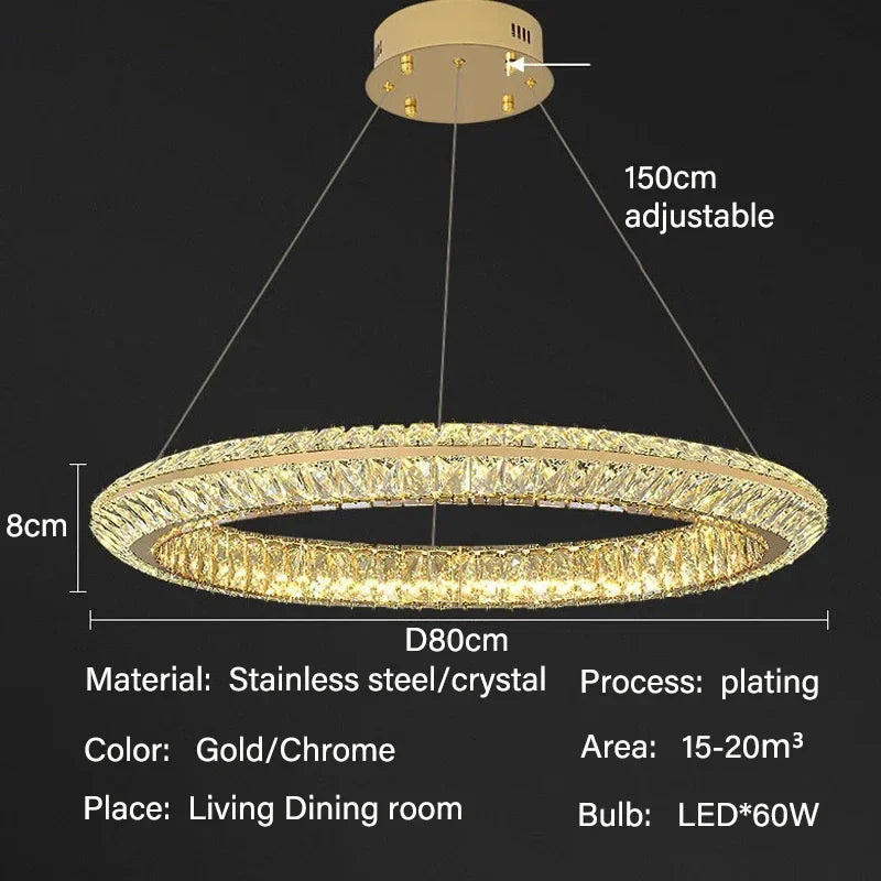 lustre de luxe en cristal led pour hôtel et bar