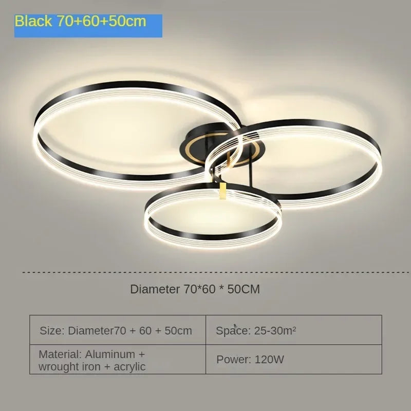 lustre moderne en acrylique avec leds pour décor luxueux